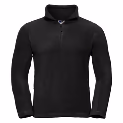 Russell Mens Zip Neck Outdoor Fleece Top - L, Black