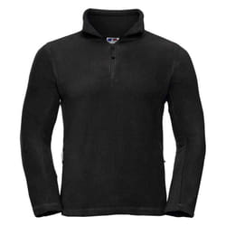 Russell Mens Zip Neck Outdoor Fleece Top - L, Black
