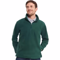 Russell Mens Zip Neck Outdoor Fleece Top - L, Bottle Green