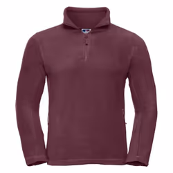 Russell Mens Zip Neck Outdoor Fleece Top - L, Burgundy