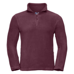 Russell Mens Zip Neck Outdoor Fleece Top - XL, Burgundy
