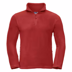 Russell Mens Zip Neck Outdoor Fleece Top - S, Classic Red