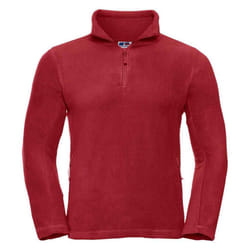 Russell Mens Zip Neck Outdoor Fleece Top - S, Classic Red