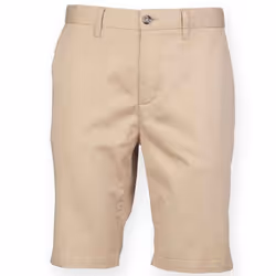 Front Row Mens Chino Stretch Shorts - 34R, Stone