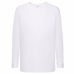 Fruit of the Loom Childrens/Kids Value Cotton Long-Sleeved T-Shirt - 12-13 Years, White