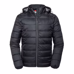 Russell Mens Nano Hooded Padded Jacket - 3XL, Black