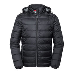 Russell Mens Nano Hooded Padded Jacket - 3XL, Black