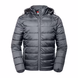 Russell Mens Nano Hooded Padded Jacket - M, Iron