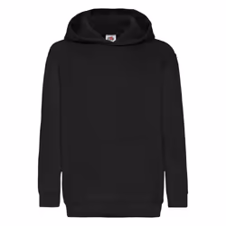 Fruit of the Loom Childrens/Kids Classic Hooded Sweatshirt - 12-13 Years, Black