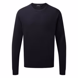 Premier Mens Knitted Cotton Crew Neck Sweatshirt - XXS, Navy