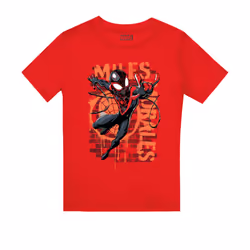 Spider-Man Childrens/Kids Miles Morales Spray T-Shirt - 7-8 Years, Red