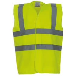 Yoko Unisex Adult Hi-Vis Safety Waistcoat - M, Yellow