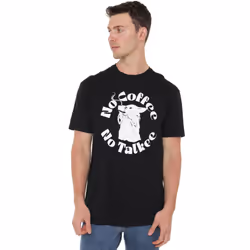 Star Wars Mandalorian Mens No Coffee No Talkie Grogu T-Shirt - L, Black