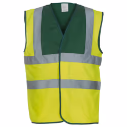 Yoko Unisex Adult Hi-Vis Contrast Trim Waistcoat - XL, Paramedic Green/Yellow