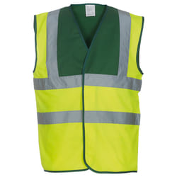 Yoko Unisex Adult Hi-Vis Contrast Trim Waistcoat - XL, Paramedic Green/Yellow