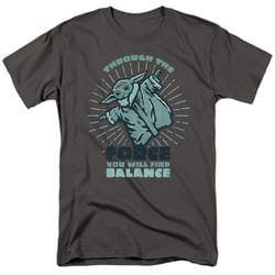 Star Wars The Mandalorian Mens You Will Find Balance Grogu T-Shirt - M, Charcoal