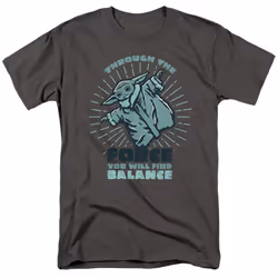 Star Wars The Mandalorian Mens You Will Find Balance Grogu T-Shirt - XXL, Charcoal
