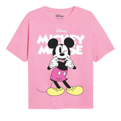 Disney Girls Mickey Mouse Silly Face T-Shirt - 7-8 Years, Light Pink