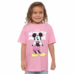 Disney Girls Mickey Mouse Silly Face T-Shirt - 3-4 Years, Light Pink