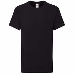 Fruit of the Loom Childrens/Kids Iconic 195 Plain T-Shirt - 12-13 Years, Black
