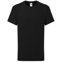 Fruit of the Loom Childrens/Kids Iconic 195 Plain T-Shirt - 12-13 Years, Black