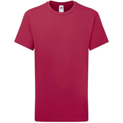 Fruit of the Loom Childrens/Kids Iconic 195 Plain T-Shirt - 12-13 Years, Cranberry
