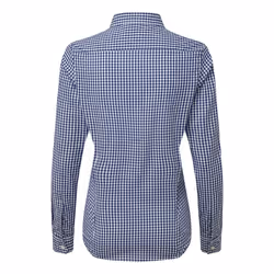 Premier Womens/Ladies Maxton Gingham Long-Sleeved Shirt - L, Navy/White