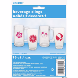 Unique Party Summer Beverage Cling (Pack of 16)