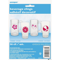 Unique Party Summer Beverage Cling (Pack of 16)