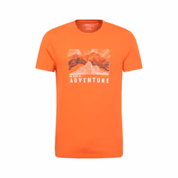 Mountain Warehouse Mens Adventure Begins Organic Cotton T-Shirt - XS, Orange