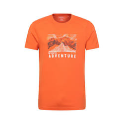 Mountain Warehouse Mens Adventure Begins Organic Cotton T-Shirt - XS, Orange