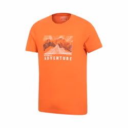 Mountain Warehouse Mens Adventure Begins Organic Cotton T-Shirt - XS, Orange