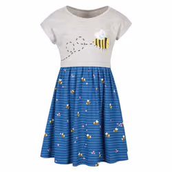 Mountain Warehouse Girls Poppy Bees Organic Cotton Dress - 7-8 Years, Cobalt