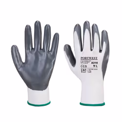 Portwest Unisex Adult A310 Flexo Nitrile Safety Gloves - 10, Grey