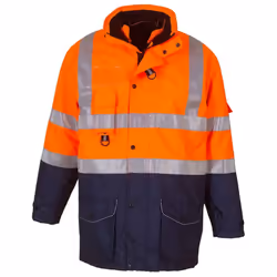Yoko Unisex Adult Hi-Vis 7 in 1 Safety Jacket - L, Orange/Navy