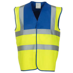 Yoko Mens Band & Brace Hi-Vis Vest - S, Royal Blue/Yellow