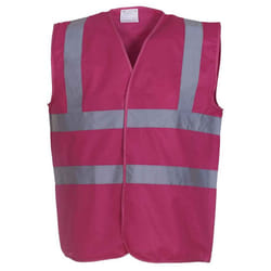 Yoko Mens Band & Brace Hi-Vis Vest - L, Raspberry