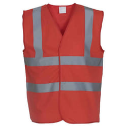 Yoko Mens Band & Brace Hi-Vis Vest - XL, Red