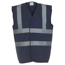 Yoko Mens Band & Brace Hi-Vis Vest - S, Navy