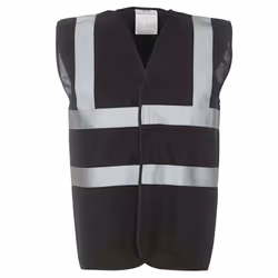 Yoko Mens Band & Brace Hi-Vis Vest - XXL, Black