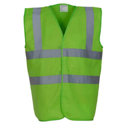 Yoko Mens Band & Brace Hi-Vis Vest - XL, Lime Green