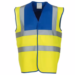 Yoko Mens Band & Brace Hi-Vis Vest - XXL, Royal Blue/Yellow