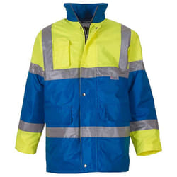 Yoko Unisex Adult Contrast Hi-Vis Jacket - L, Yellow/Royal Blue