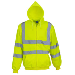 Yoko Unisex Adult Hi-Vis Full Zip Hoodie - XXL, Yellow