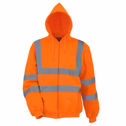 Yoko Unisex Adult Hi-Vis Safety Full Zip Hoodie - L, Orange