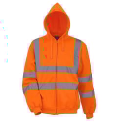 Yoko Unisex Adult Hi-Vis Safety Full Zip Hoodie - L, Orange