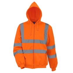 Yoko Unisex Adult Hi-Vis Safety Full Zip Hoodie - XXL, Orange