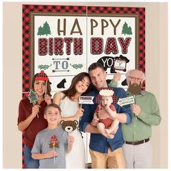 Amscan Lumberjack Happy Birthday Scene Setters Set (Pack of 16)