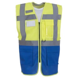 Yoko Unisex Adult Hi-Vis Vest - XL, Yellow/Royal Blue