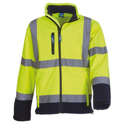 Yoko Unisex Adult Hi-Vis Soft Shell Jacket - L, Yellow/Navy